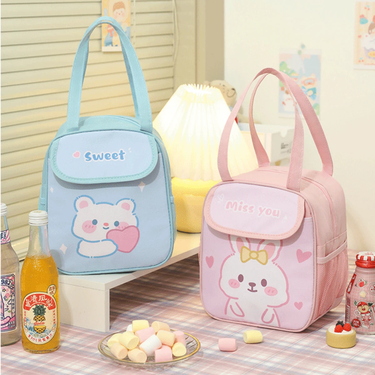 Bolso Lonchera Térmico Escolar Animales Cute Kawaii