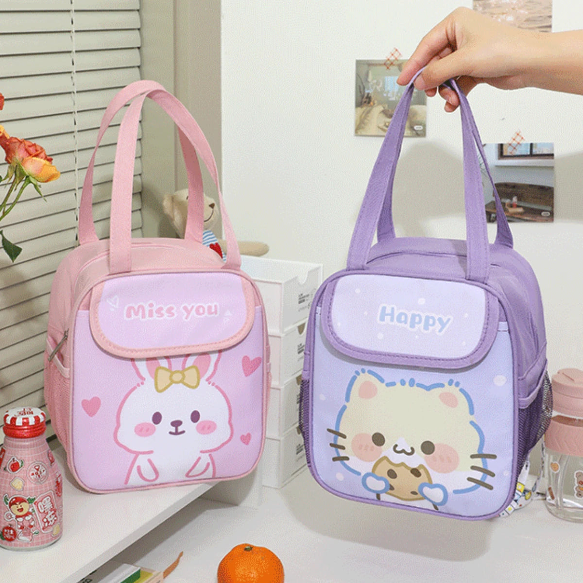 Bolso Lonchera Térmico Escolar Animales Cute Kawaii
