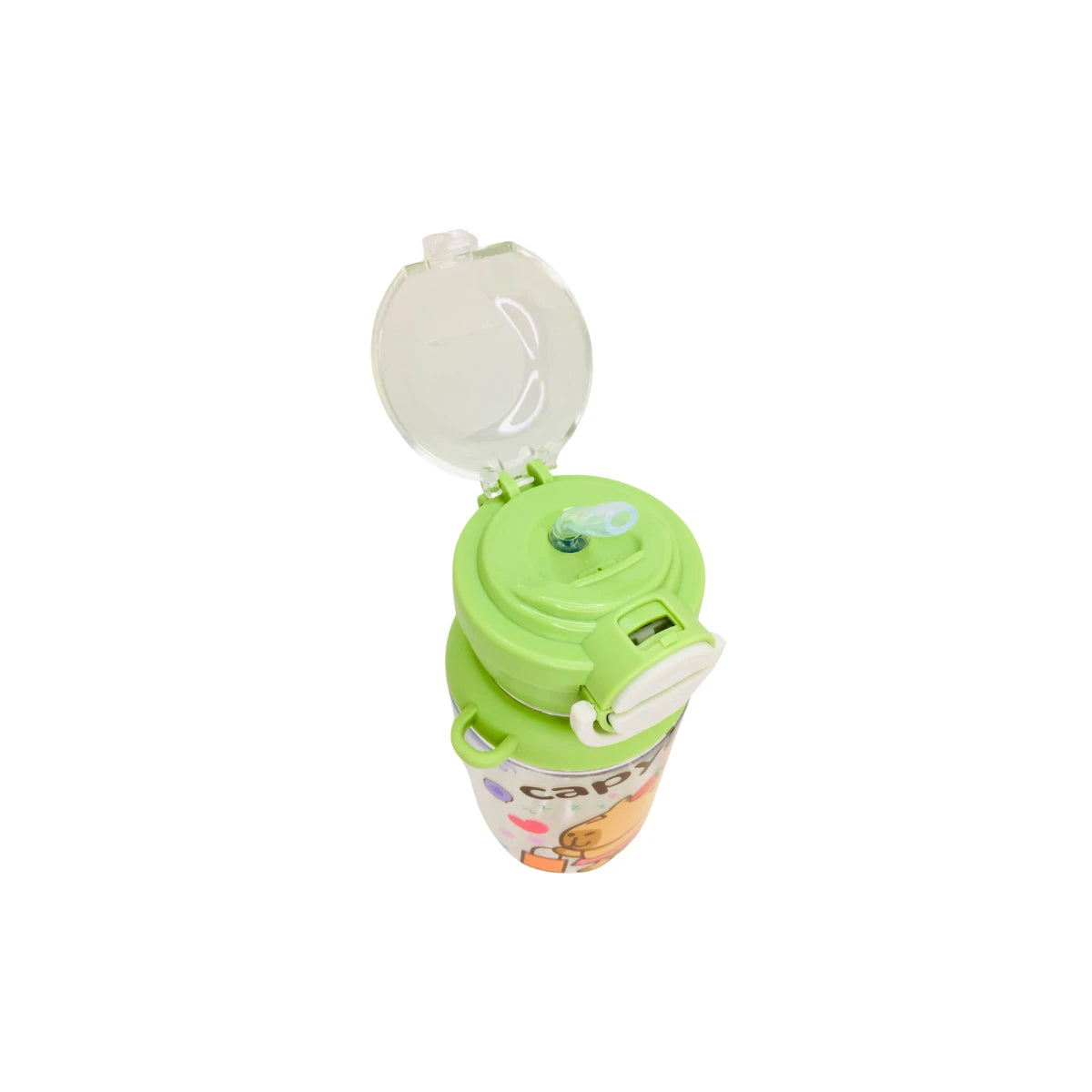 Botella Portatil De Agua Capibara Doble Boquilla Kawaii Con Colgante Cute