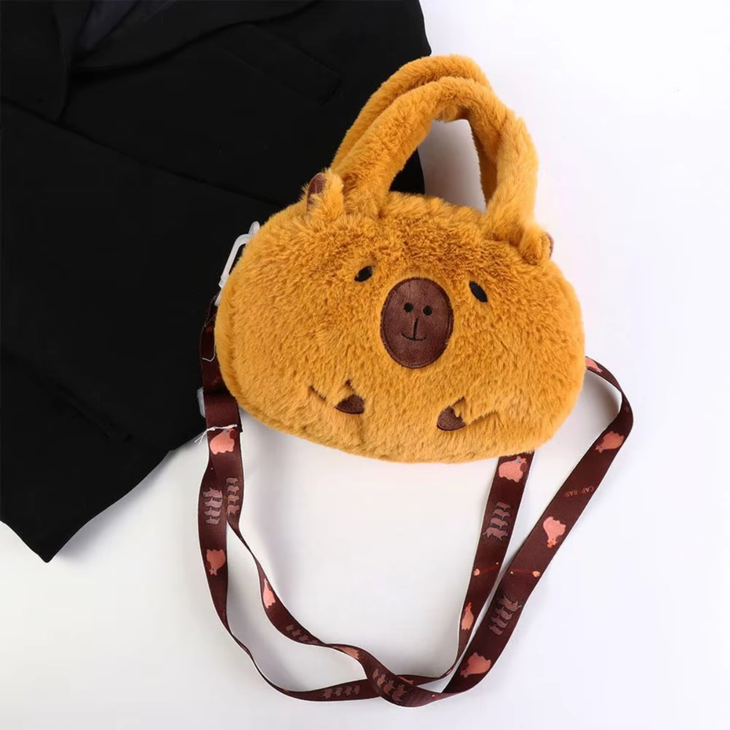 Cartera Peluche Capibara Bolso Para Niñas Felpa Kawaii