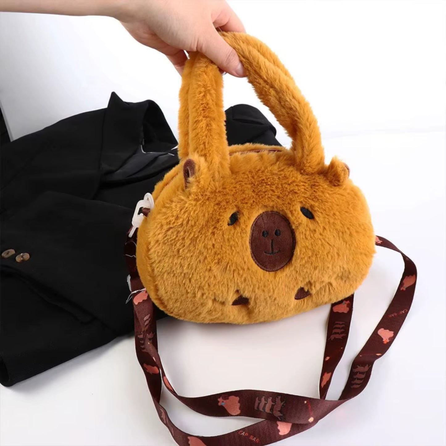 Cartera Peluche Capibara Bolso Para Niñas Felpa Kawaii