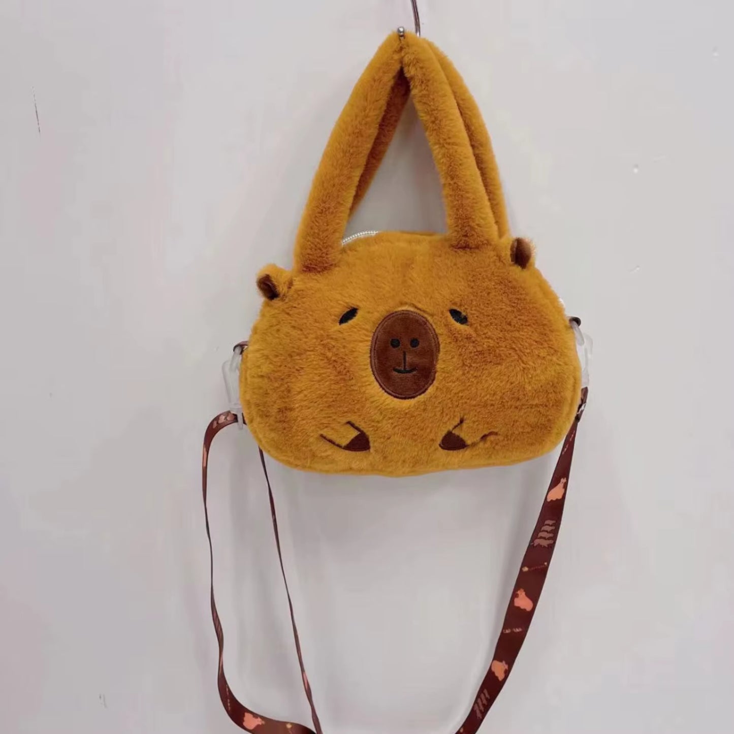 Cartera Peluche Capibara Bolso Para Niñas Felpa Kawaii