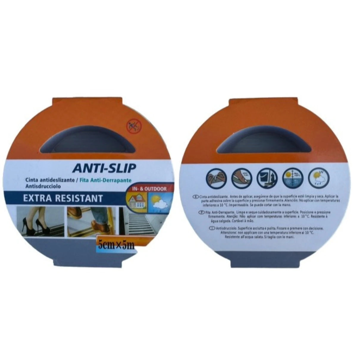 Cinta Antideslizante 5m X 50 Mm Pisos Escaleras Negra