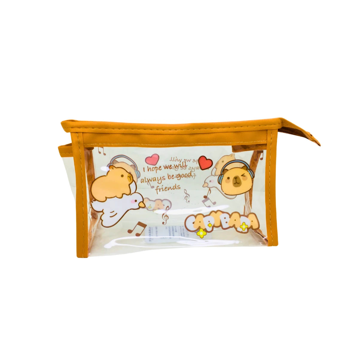 Estuche de Lápices Diseño Capibara Escolar Transparente Kawaii Cute