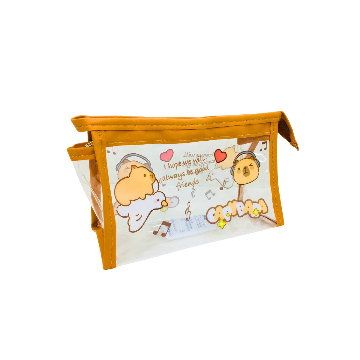 Estuche de Lápices Diseño Capibara Escolar Transparente Kawaii Cute