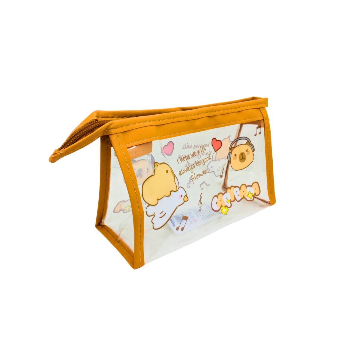 Estuche de Lápices Diseño Capibara Escolar Transparente Kawaii Cute