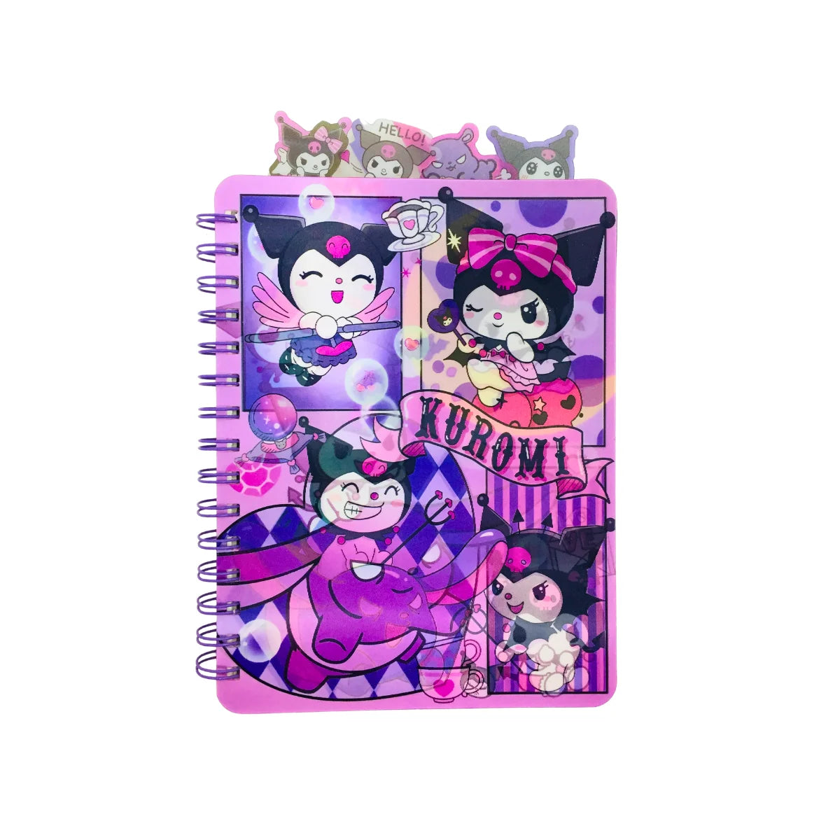 Libreta Holográfica Sanrio Kuromi Cuaderno Lineal Con Separadores