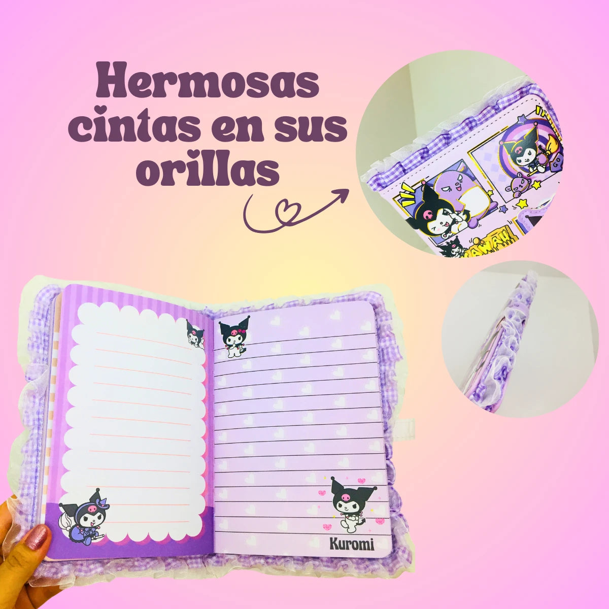 Libreta Planner Kuromi Tipo Agenda Sanrio Kawaii Cute