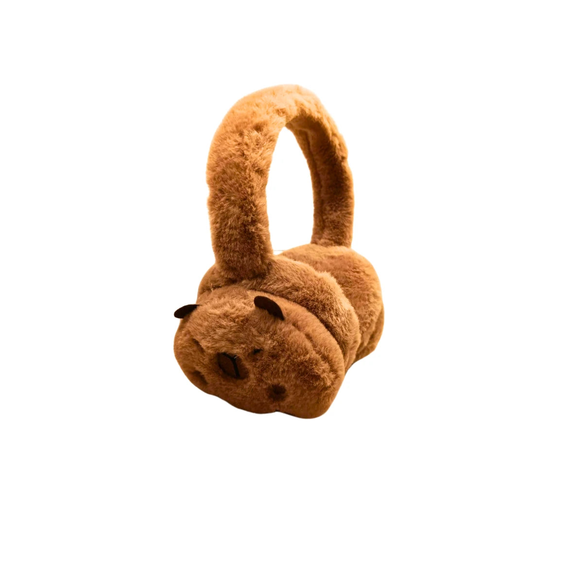 Orejera Capibara Para Invierno Orejeras En Tendencia Plush Marrón Liso