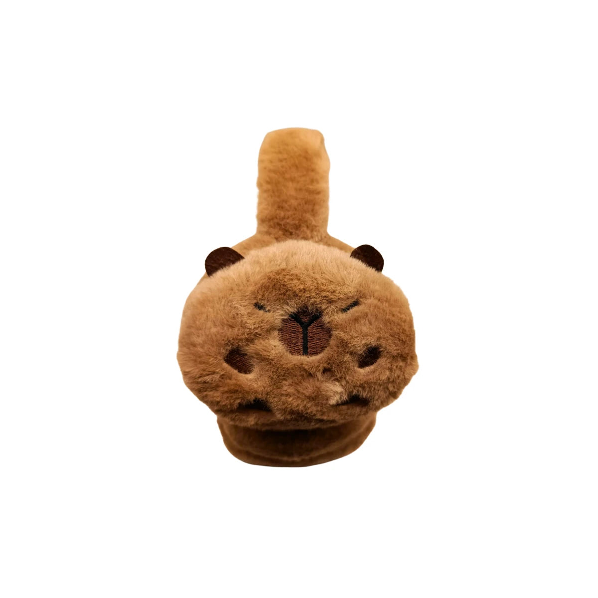 Orejera Capibara Para Invierno Orejeras En Tendencia Plush Marrón Liso