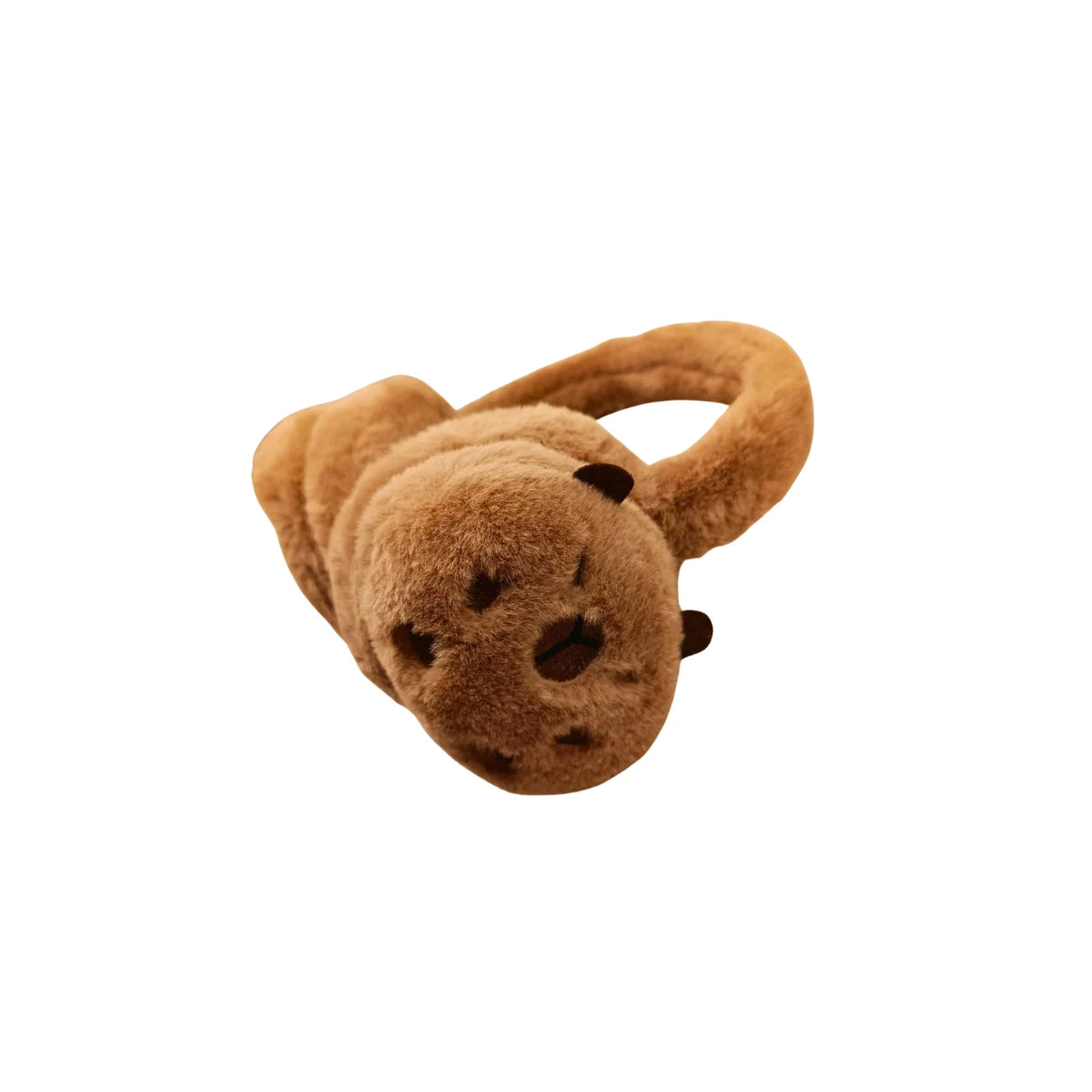 Orejera Capibara Para Invierno Orejeras En Tendencia Plush Marrón Liso
