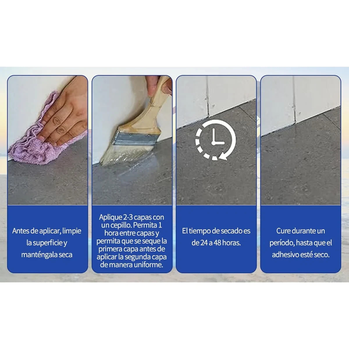 Sellador Adhesivo Transparente Impermeable 1 kg + Brocha Azul