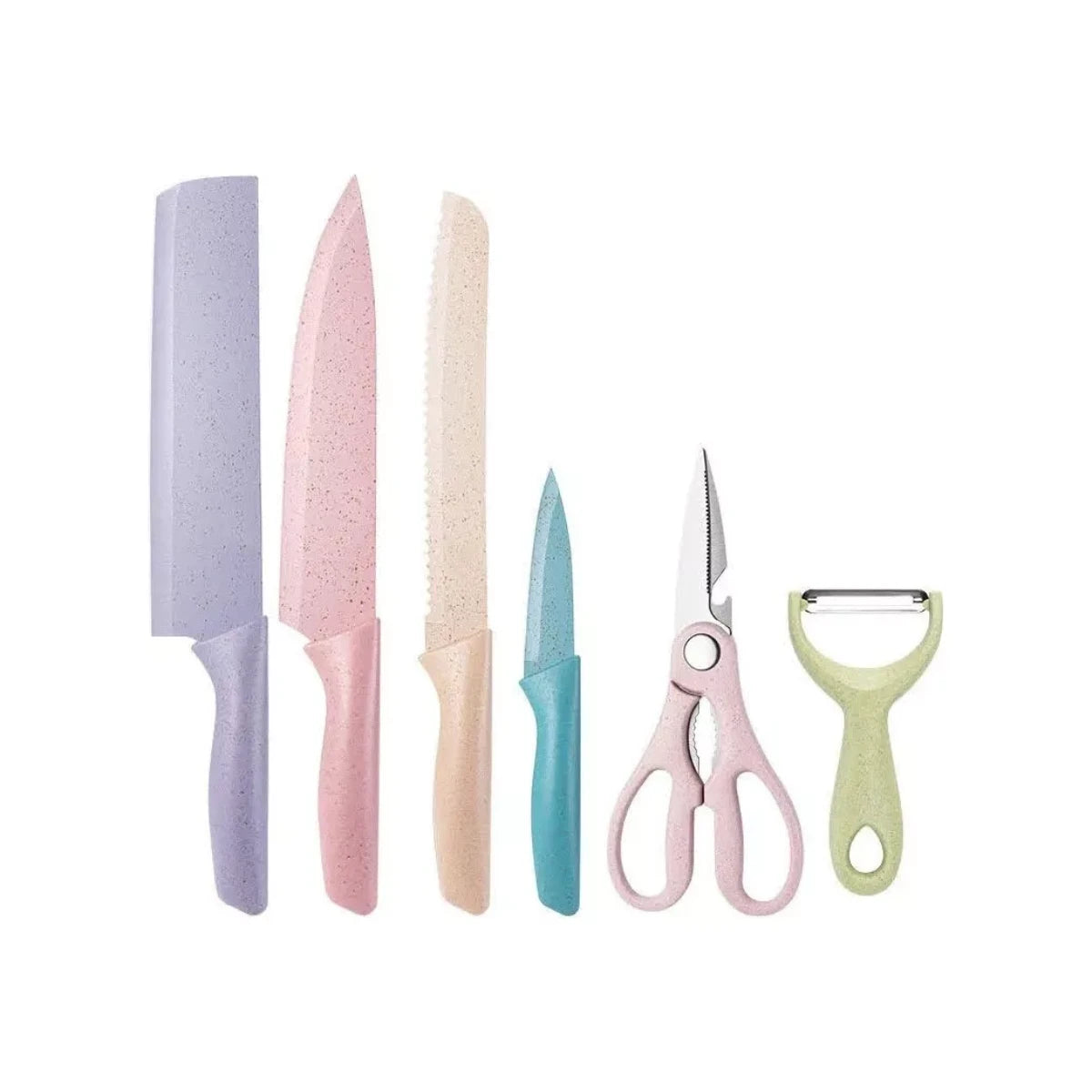 Set De Cuchillos Cocina 6 Piezas Acero Inoxidable Hogar Multicolor