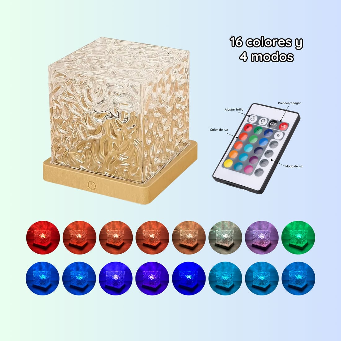 Lámpara Luz Led RGB Cubo Aurora Boreal Dinámica Usb