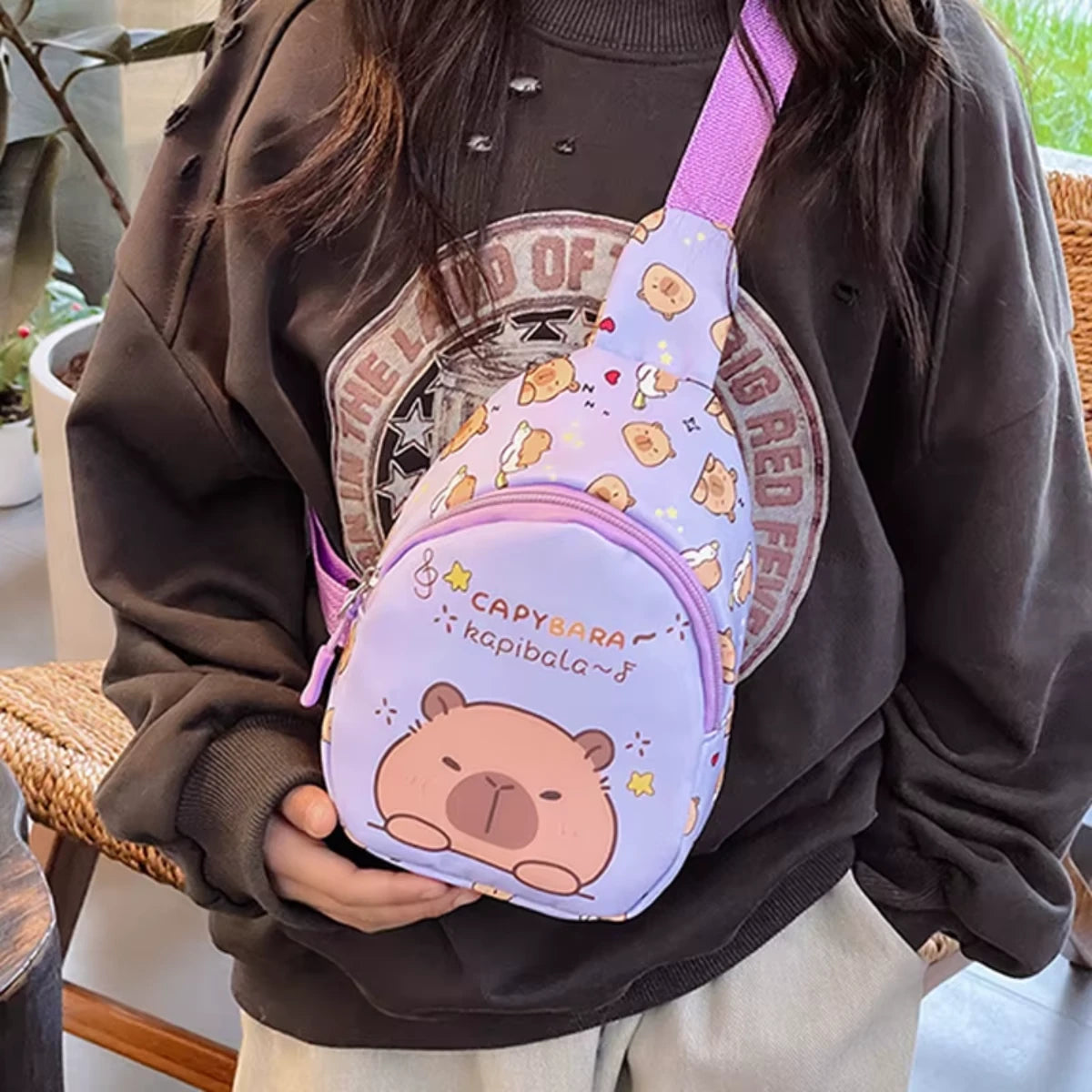 Bolso Kawaii Capibara Banano Viaje Bolsito Cute Capybara