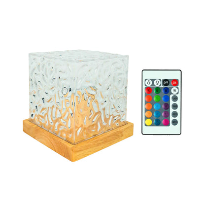 Lámpara Luz Led RGB Cubo Patrón De Agua Dinámica Usb