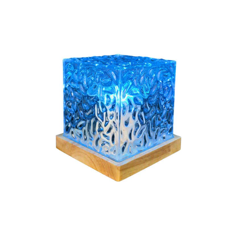 Lámpara Luz Led RGB Cubo Patrón De Agua Dinámica Usb