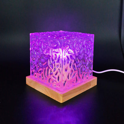 Lámpara Luz Led RGB Cubo Patrón De Agua Dinámica Usb