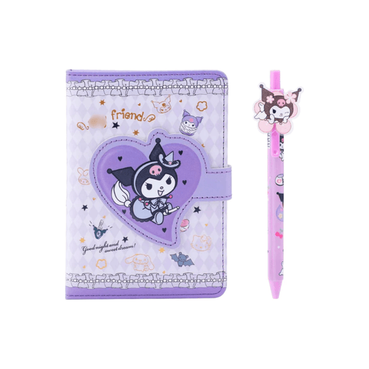 Libreta Kawaii Sanrio Kuromi Diario De Vida Con Lápiz