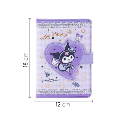 Libreta Kawaii Sanrio Kuromi Diario De Vida Con Lápiz