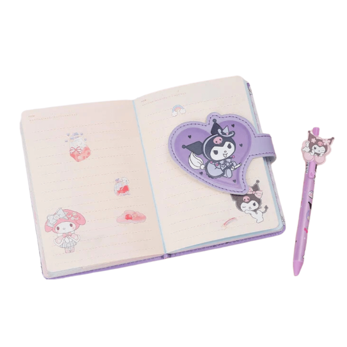 Libreta Kawaii Sanrio Kuromi Diario De Vida Con Lápiz