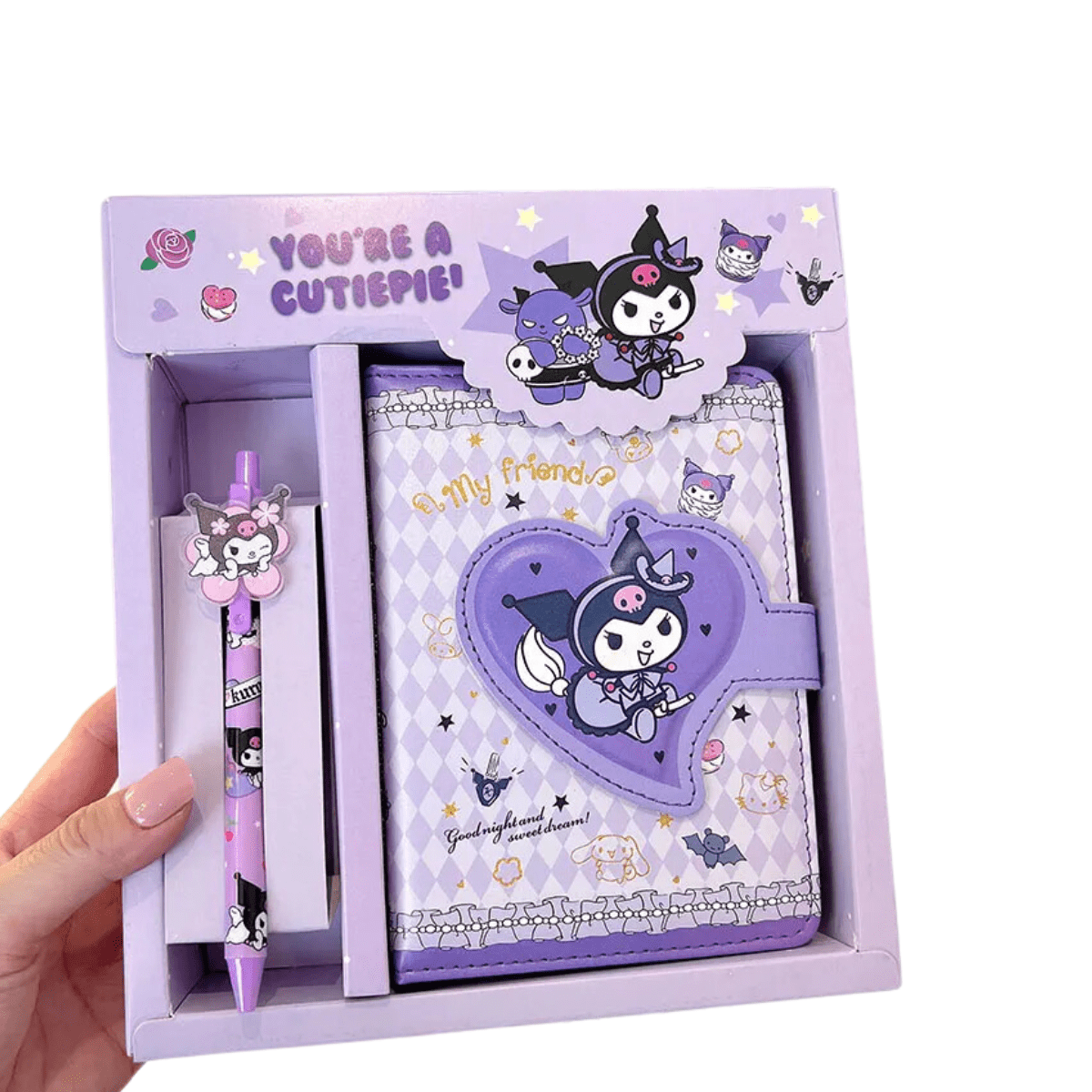 Libreta Kawaii Sanrio Kuromi Diario De Vida Con Lápiz