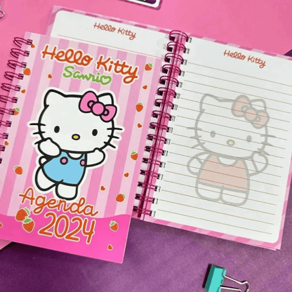 Cuadernos Sanrio Libretas 2024 Con Stickers Hoja Lineal