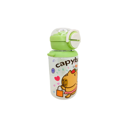 Botella Portatil De Agua Capibara Doble Boquilla Kawaii Con Colgante Cute