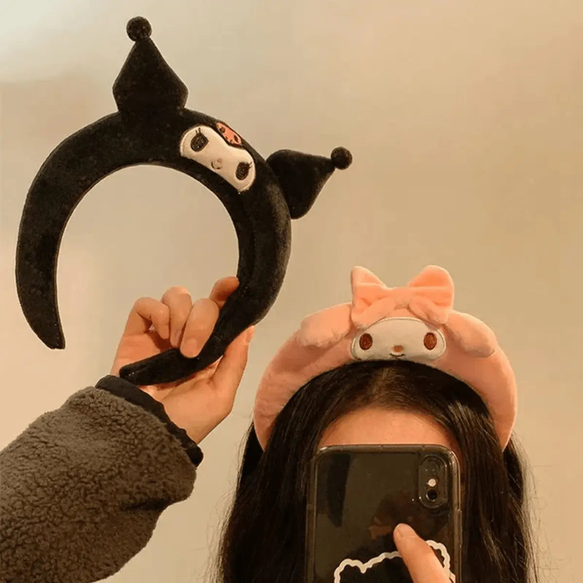 Cintillo Diadema Kawaii De Felpa Kuromi Sanrio