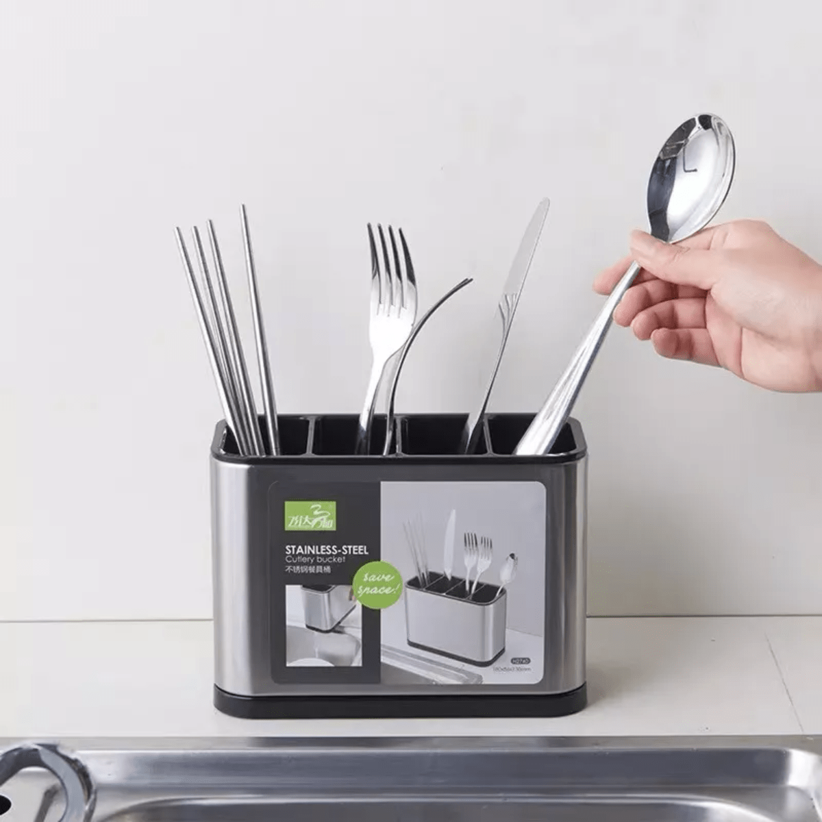 Organizador De Cubiertos De Acero Inoxidable Para Cocina