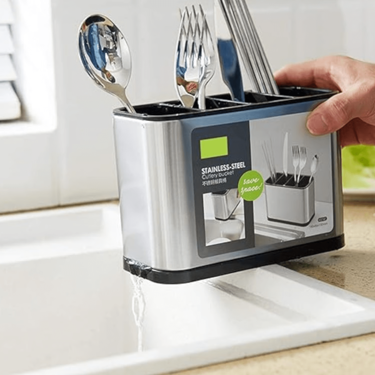 Organizador De Cubiertos De Acero Inoxidable Para Cocina