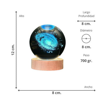 Lámpara Bola De Cristal LED RGB Colores