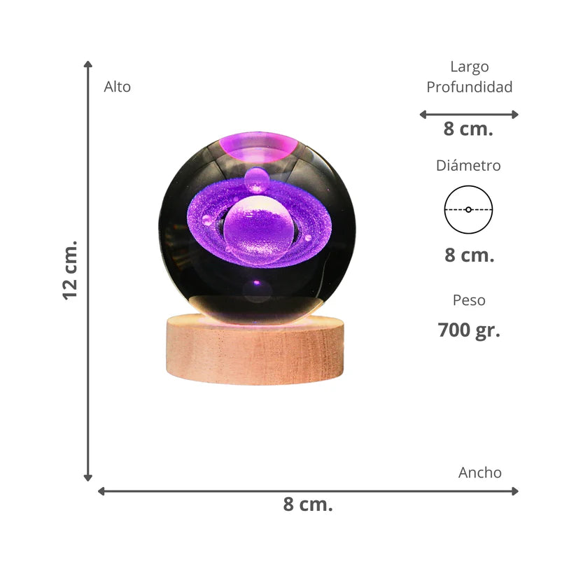 Lámpara Bola De Cristal LED RGB Colores