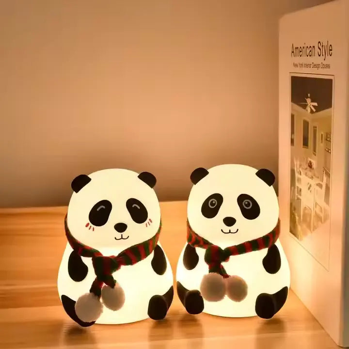 Lampara De Escritorio Touch Oso Panda Espanta Cuco Led Recargable