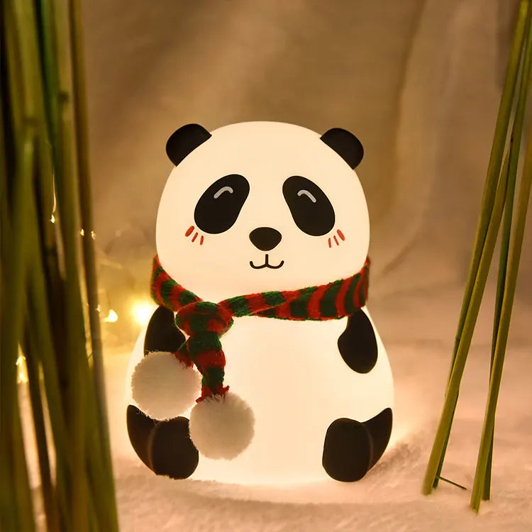 Lampara De Escritorio Touch Oso Panda Espanta Cuco Led Recargable