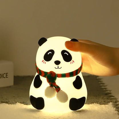 Lampara De Escritorio Touch Oso Panda Espanta Cuco Led Recargable