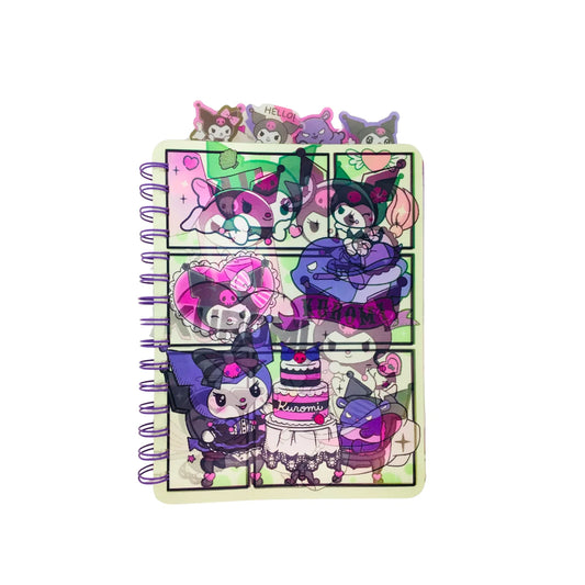 Libreta Holográfica Sanrio Kuromi Cuaderno Lineal Con Separadores