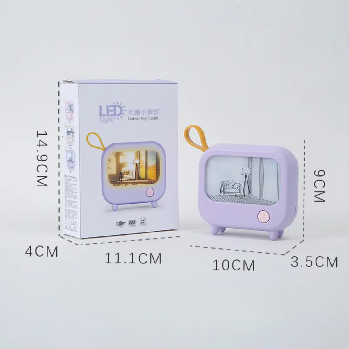 Mini Lampara Diseño Tv Luz Led Decorativo Escritorio Kawaii