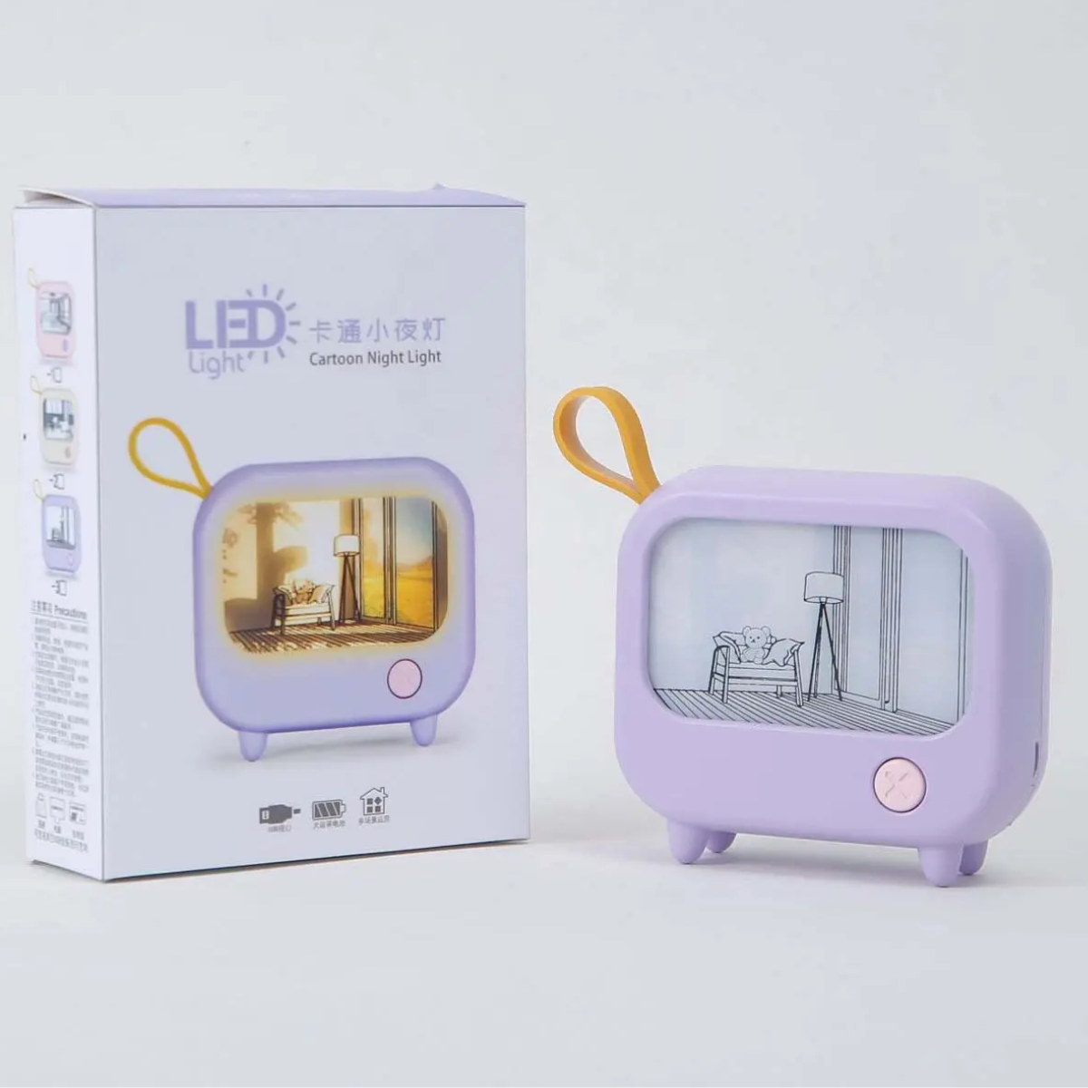 Mini Lampara Diseño Tv Luz Led Decorativo Escritorio Kawaii