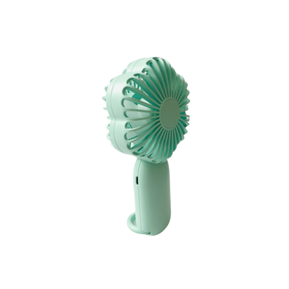 Mini Ventilador Portátil Verde Con Luz