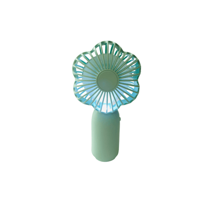 Mini Ventilador Portátil Verde Con Luz