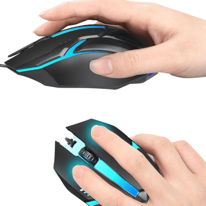 Mouse V02 diseño ergonómico con luces LED