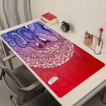 Mousepad Gamer XXL Diseño Dragón Chino Rojo