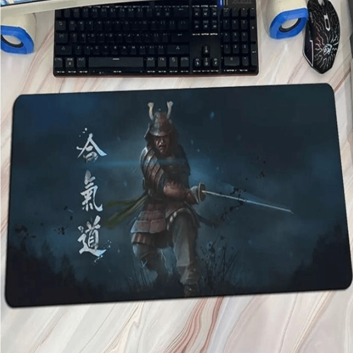 Mousepad Gamer XXL Diseño Samuray azul