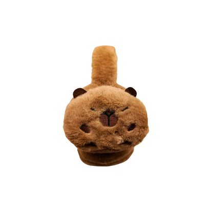 Orejera Capibara Para Invierno Orejeras En Tendencia Plush Marrón Liso