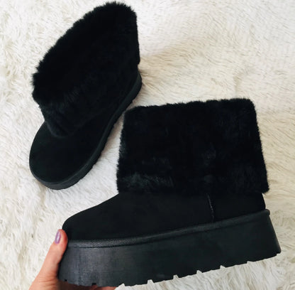 Pantubota Botin De Mujer Con Chiporro Invierno Plataforma