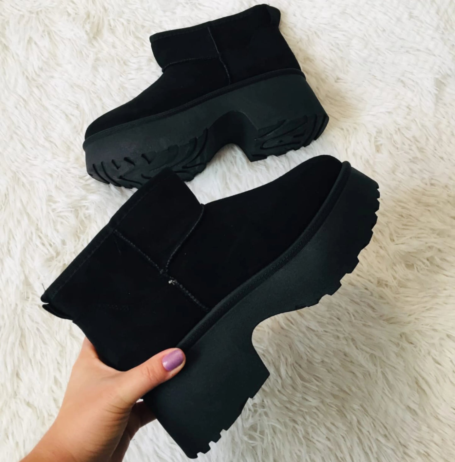 Pantubota Botin De Mujer Invierno Plataforma Chiporro Taco