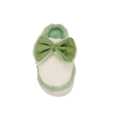 Pantuflas Lazo Verde Dama Calzado Mujer Suaves Y Cómodas