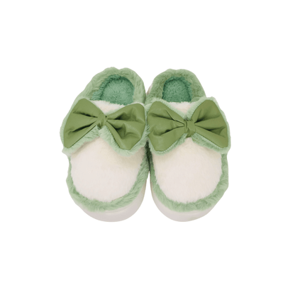 Pantuflas Lazo Verde Dama Calzado Mujer Suaves Y Cómodas