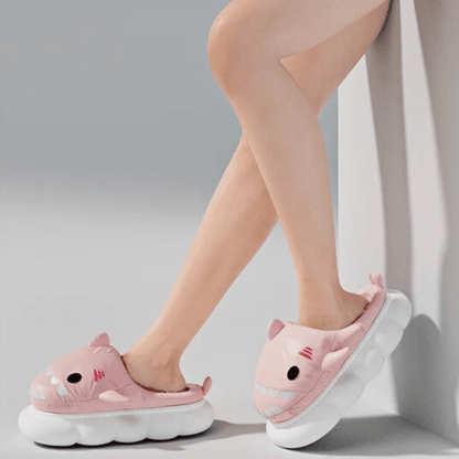 Pantuflas Tiburón De Invierno Chiporro Antideslizantes Rosa